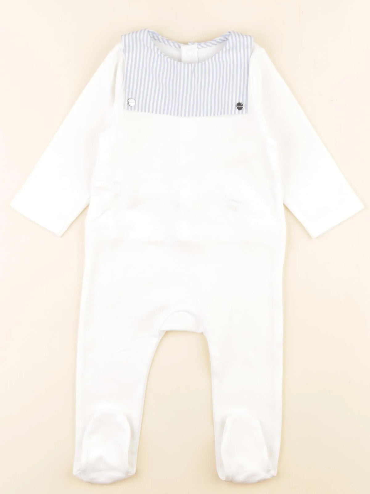 Jacadi - pyjama coton blanc, bleu - 9 mois