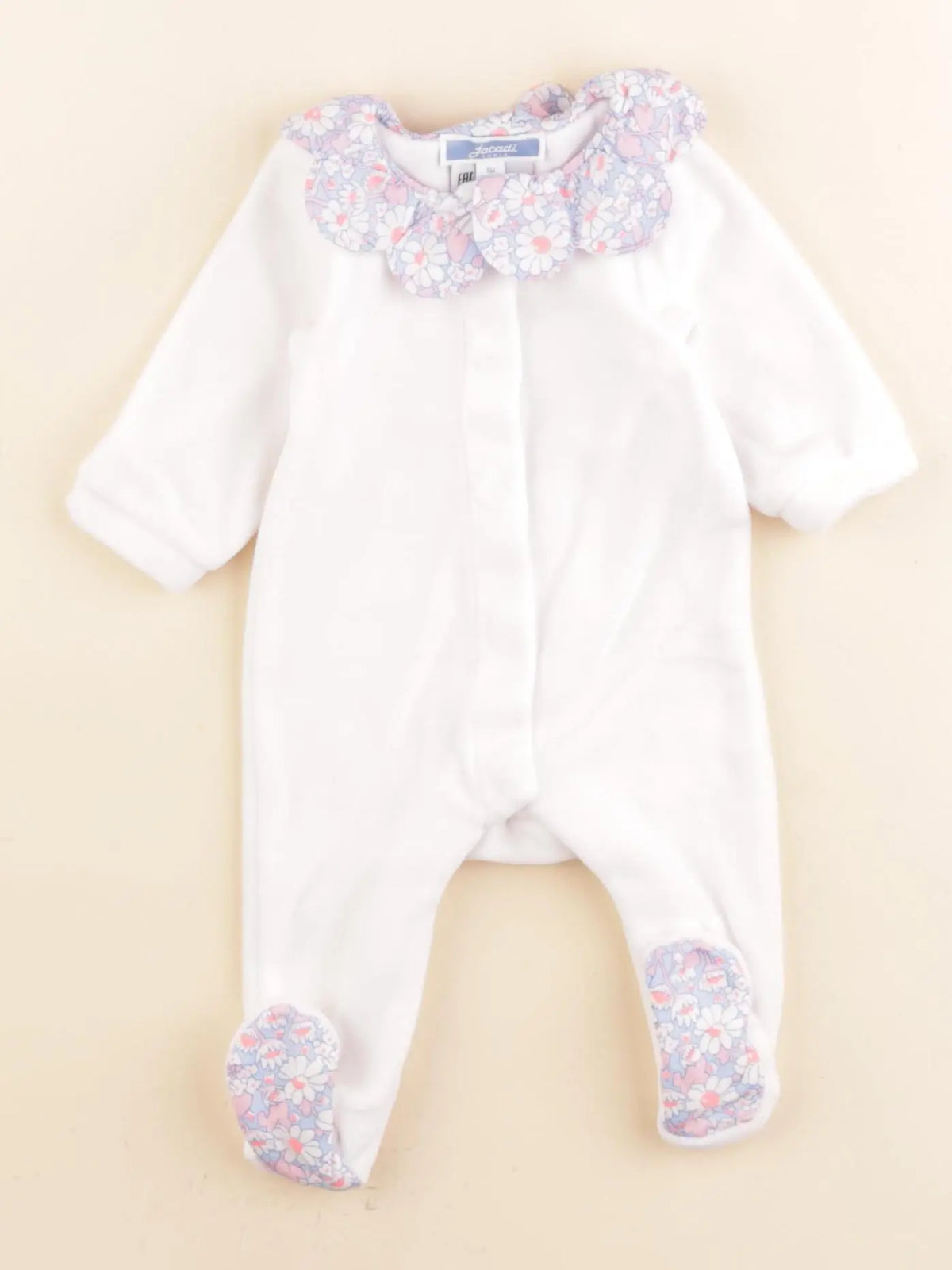 Jacadi - pyjama liberty velours rose - 1 mois