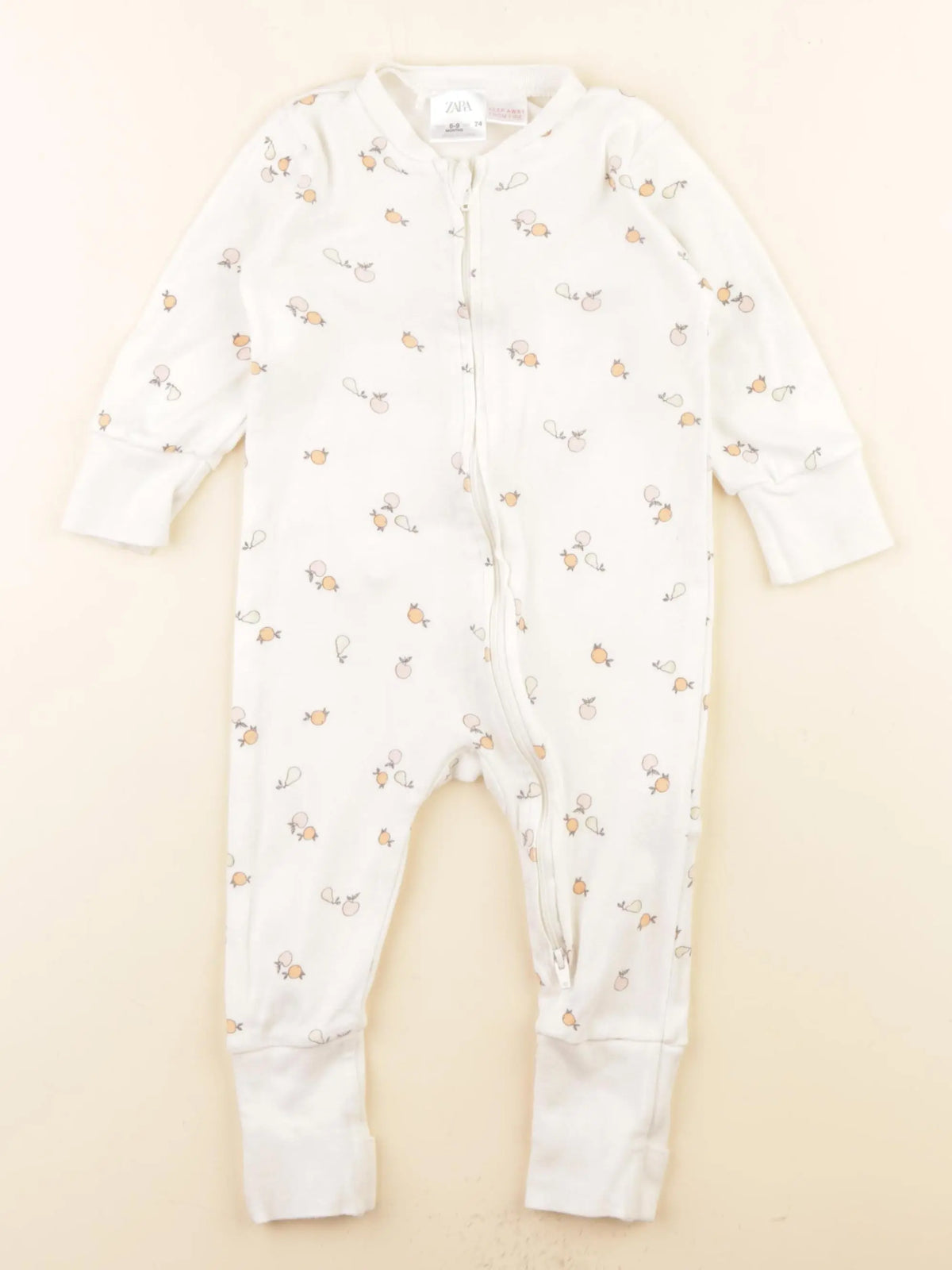 Zara - pyjama coton beige - 6/9 mois