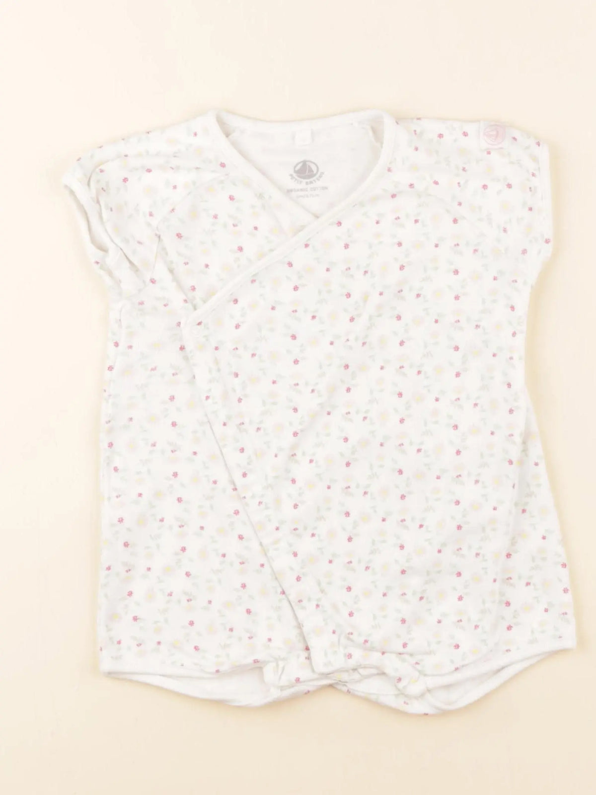 Petit Bateau - pyjama coton blanc - 6 mois