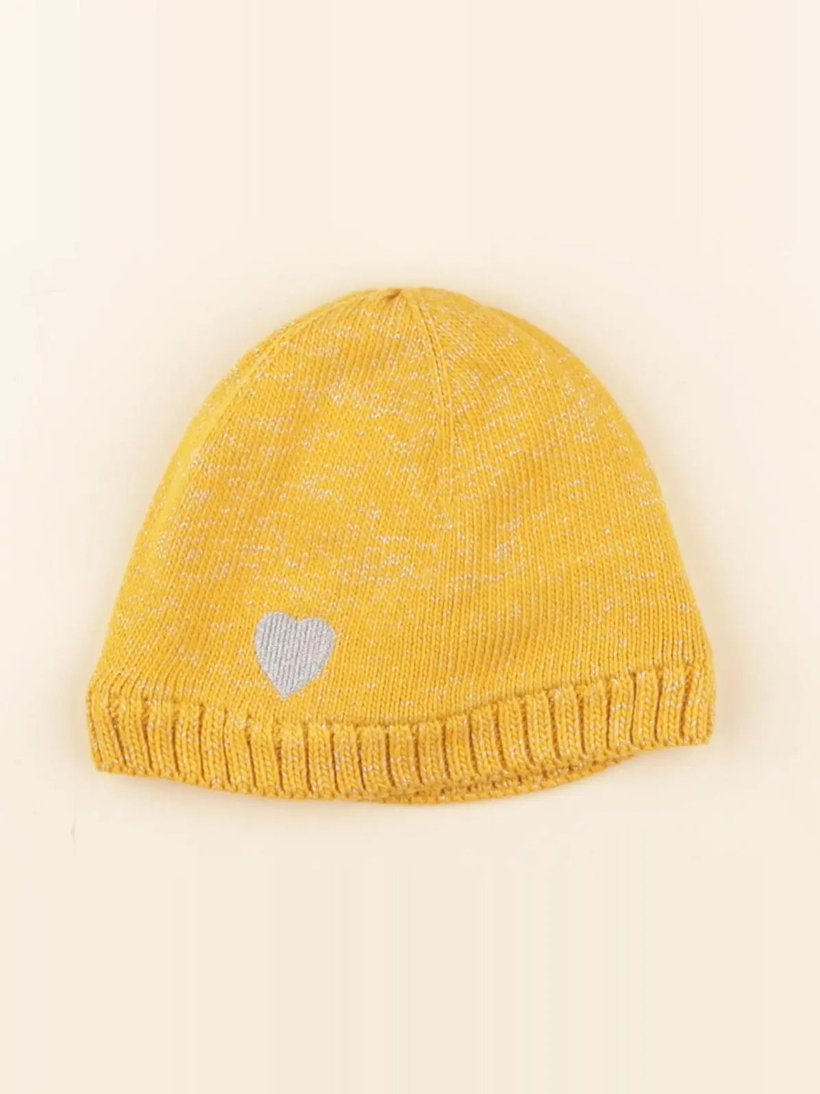Petit Bateau - bonnet jaune, argent - 6/8 ans