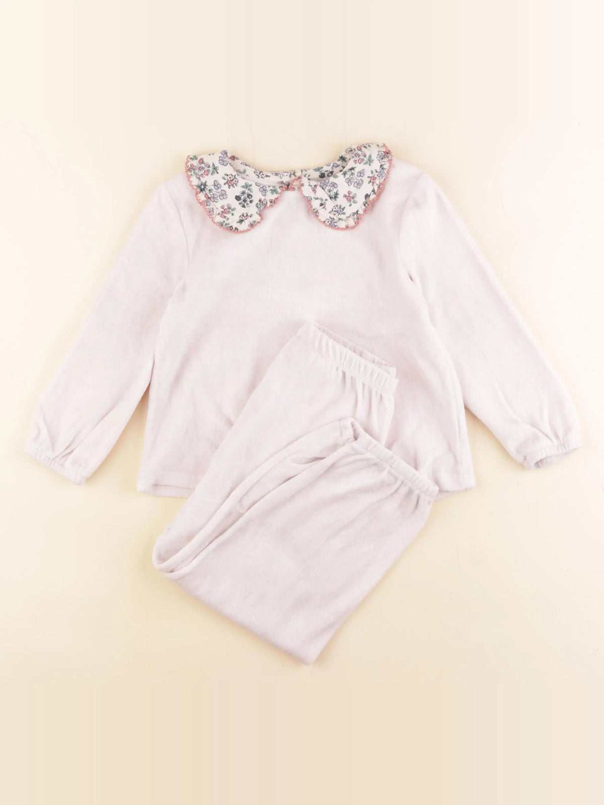 Monoprix - pyjama velours rose - 4 ans