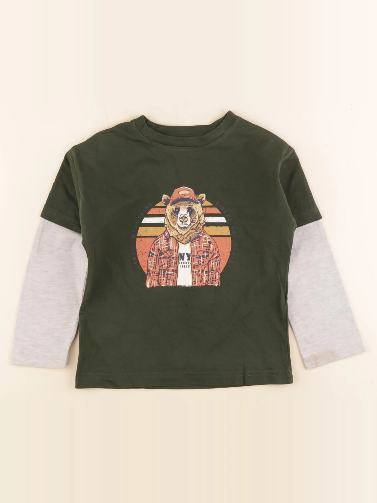 Vertbaudet - tee-shirt vert - 4 ans