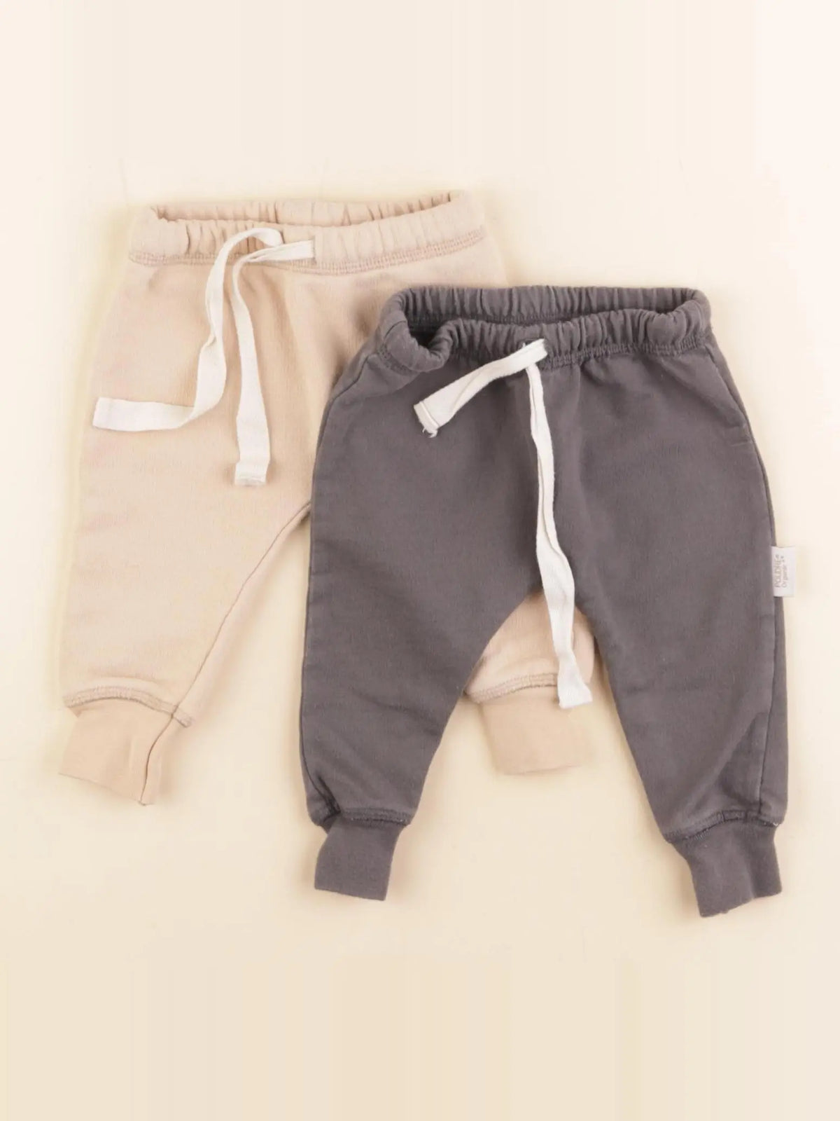 Poudre Organic - lot de 2 joggings beige, gris - 1 mois