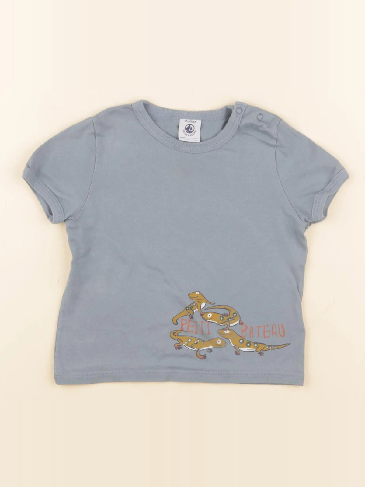Petit Bateau - tee-shirt bleu - 18 mois