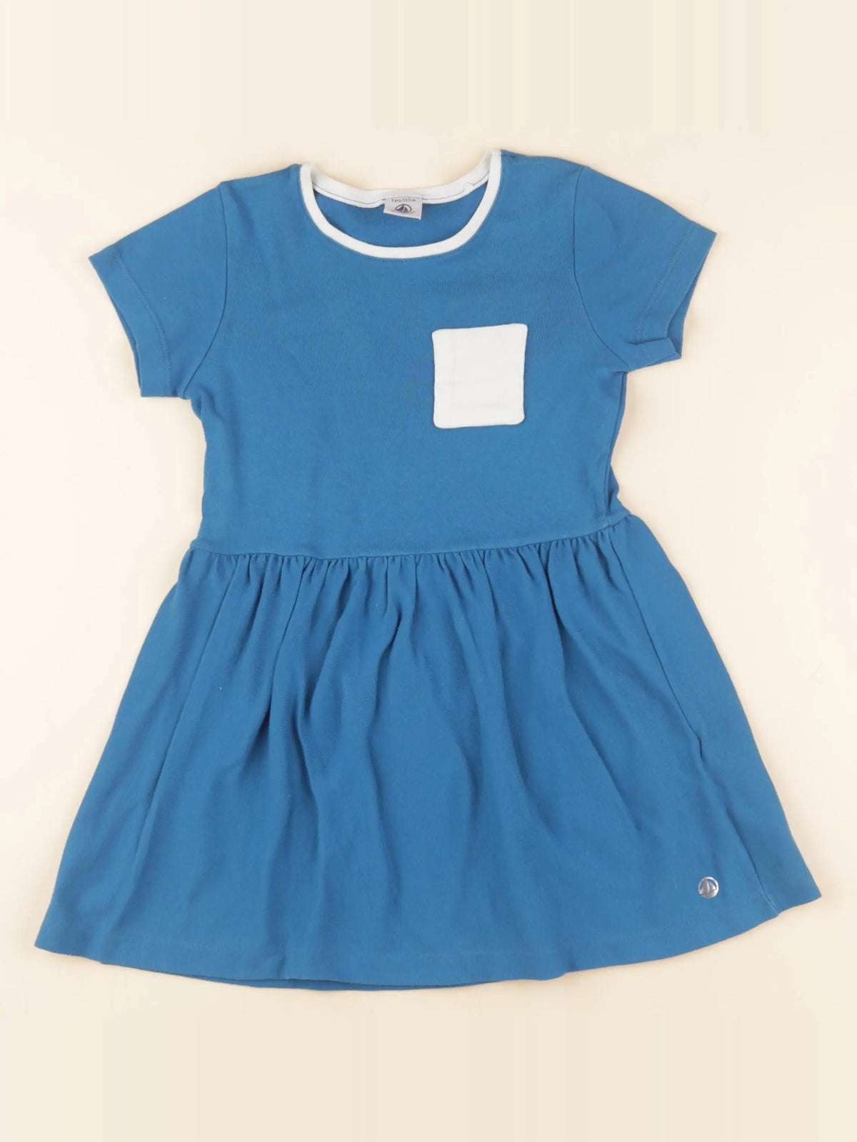 Petit Bateau - robe bleu - 5 ans