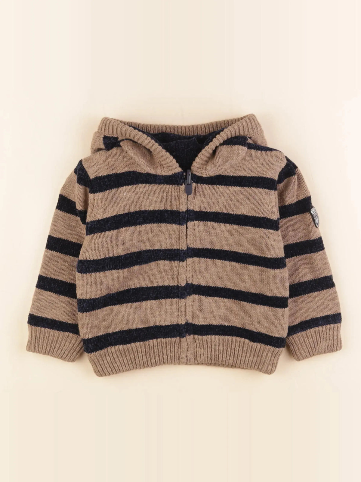 IKKS - gilet réversible marron, bleu - 1 an