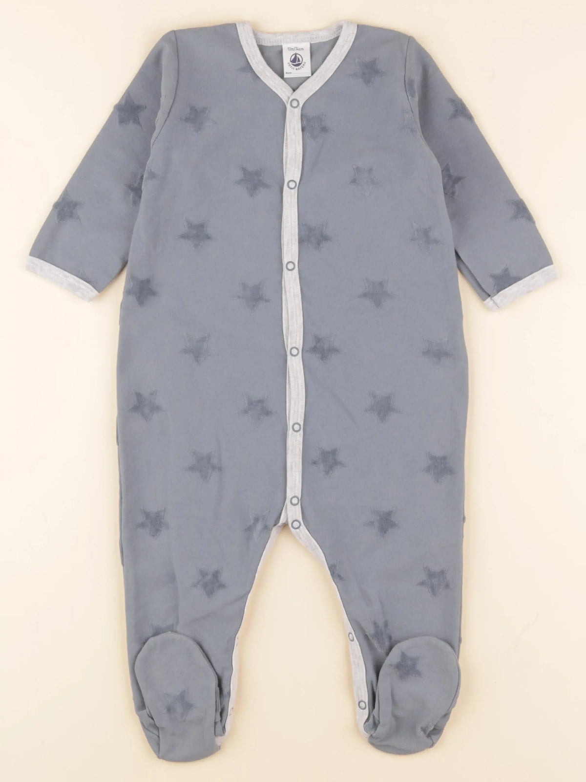 Petit Bateau - pyjama coton gris - 12 mois