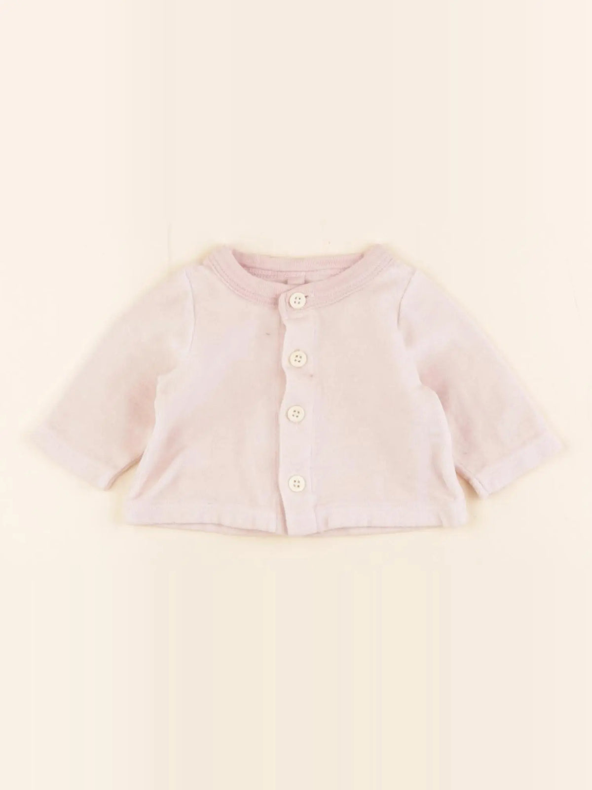Petit Bateau - gilet velours rose - 0 mois