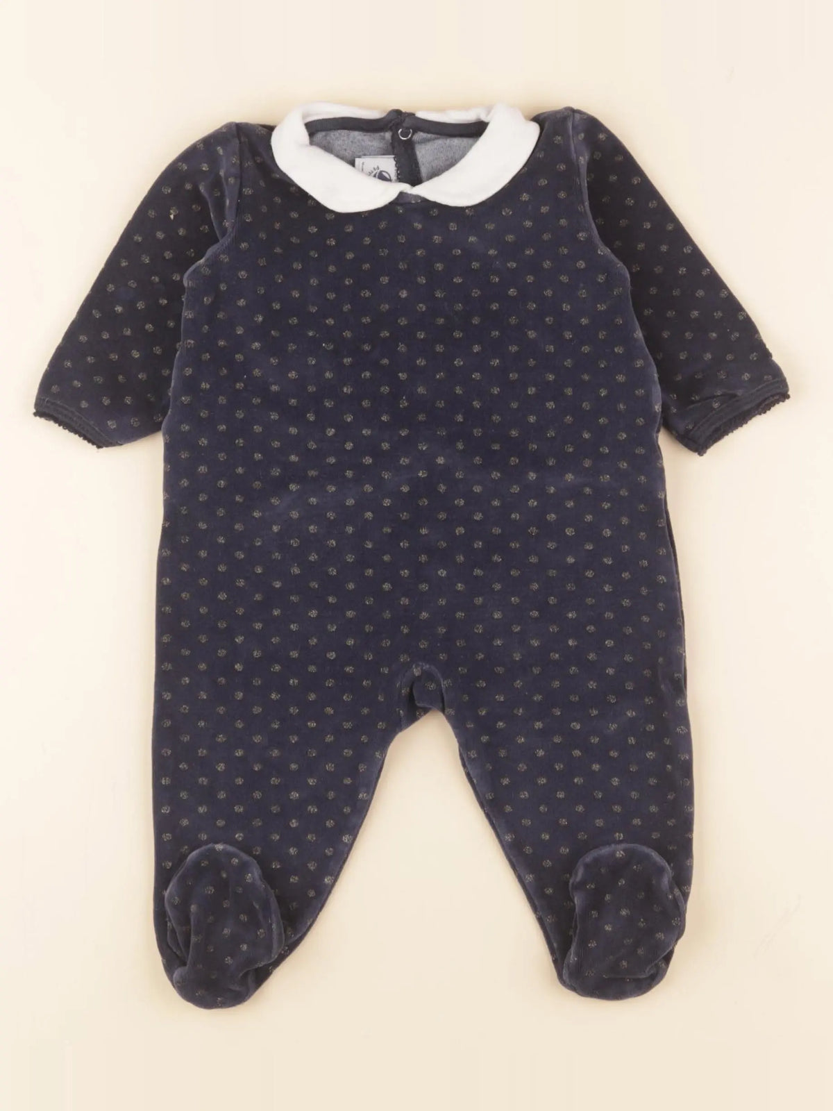 Petit Bateau - pyjama velours bleu, or - 6 mois