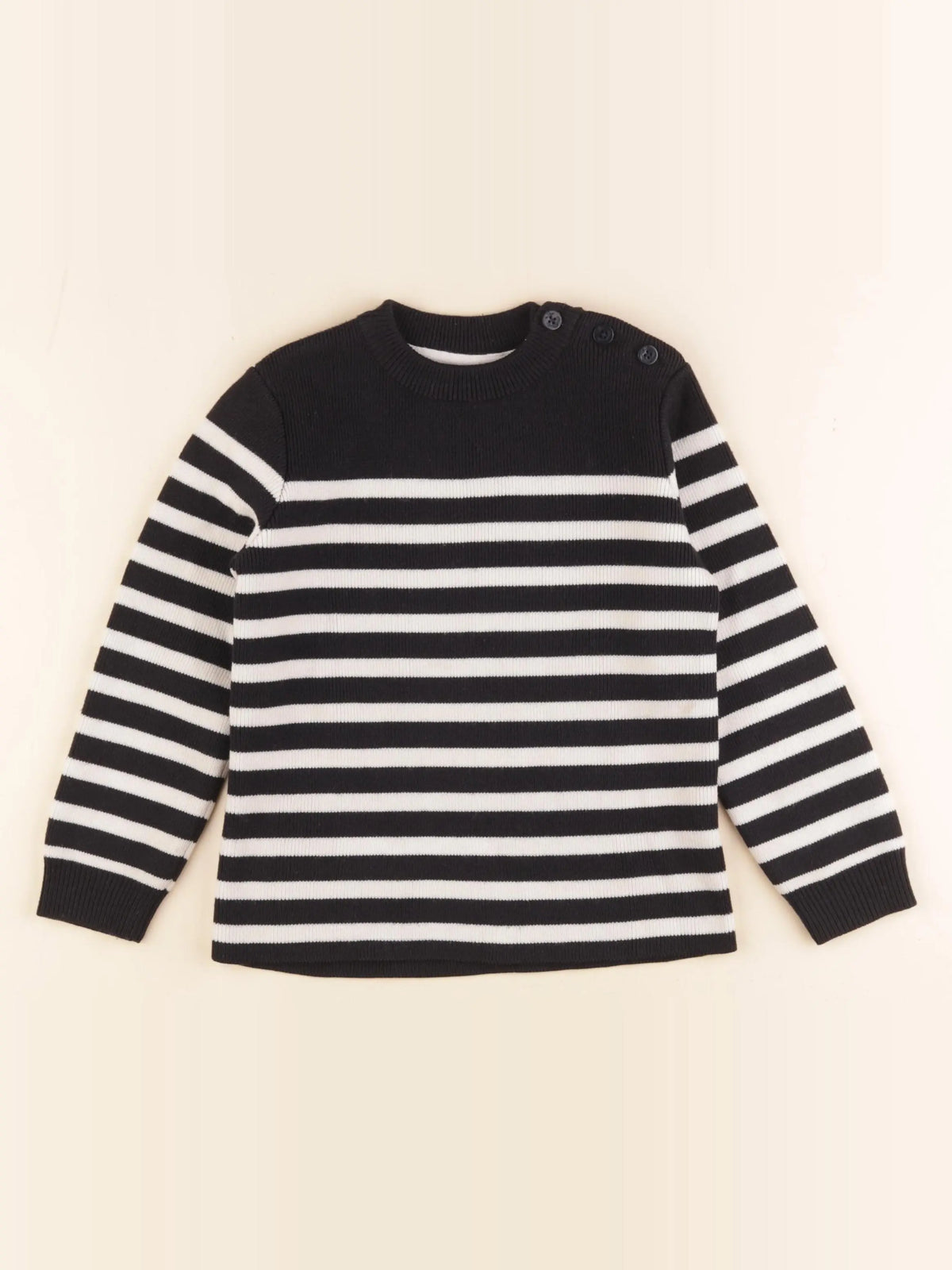 Monoprix - pull blanc, bleu - 4 ans