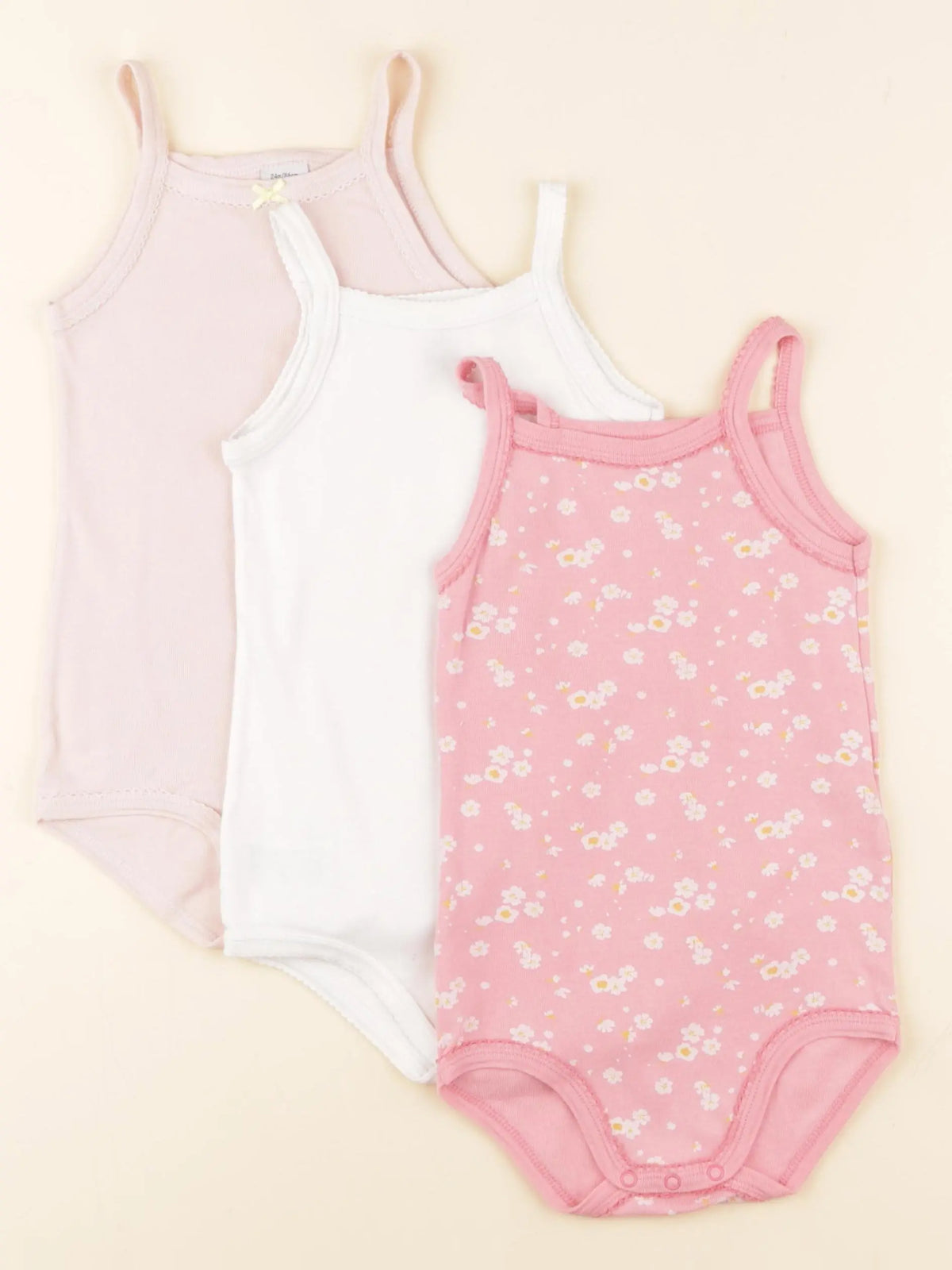 Petit Bateau - body rose, blanc - 24 mois