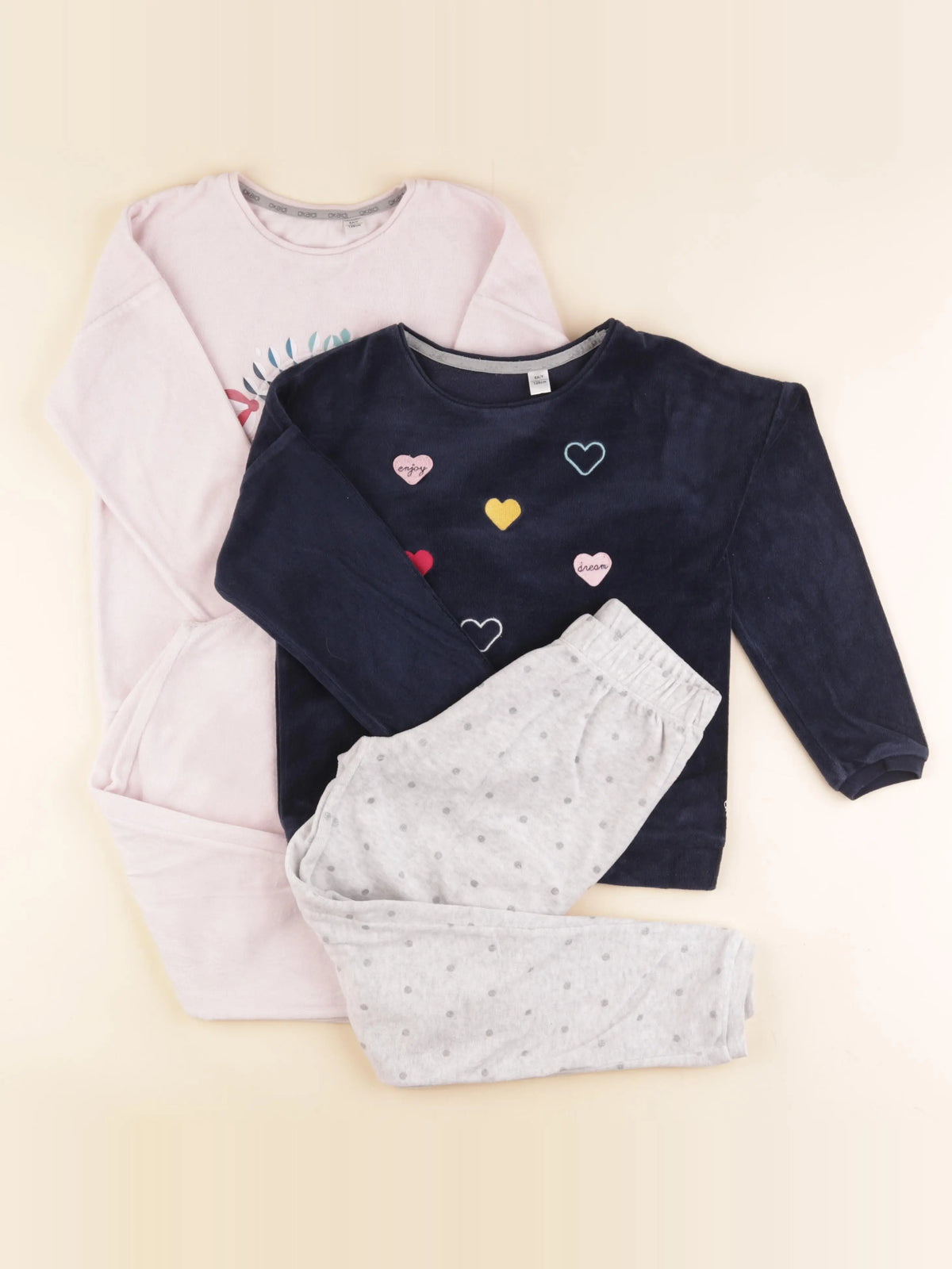 Okaidi - lot de 2 pyjamas velours multicolore - 8 ans