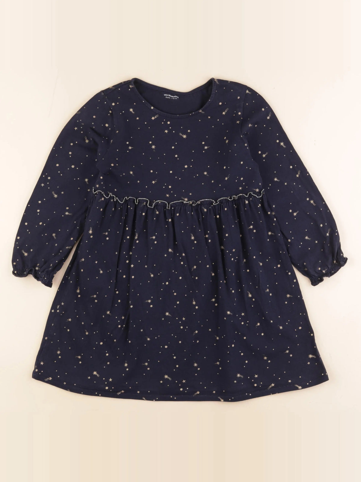 Vertbaudet - robe bleu, or - 5 ans