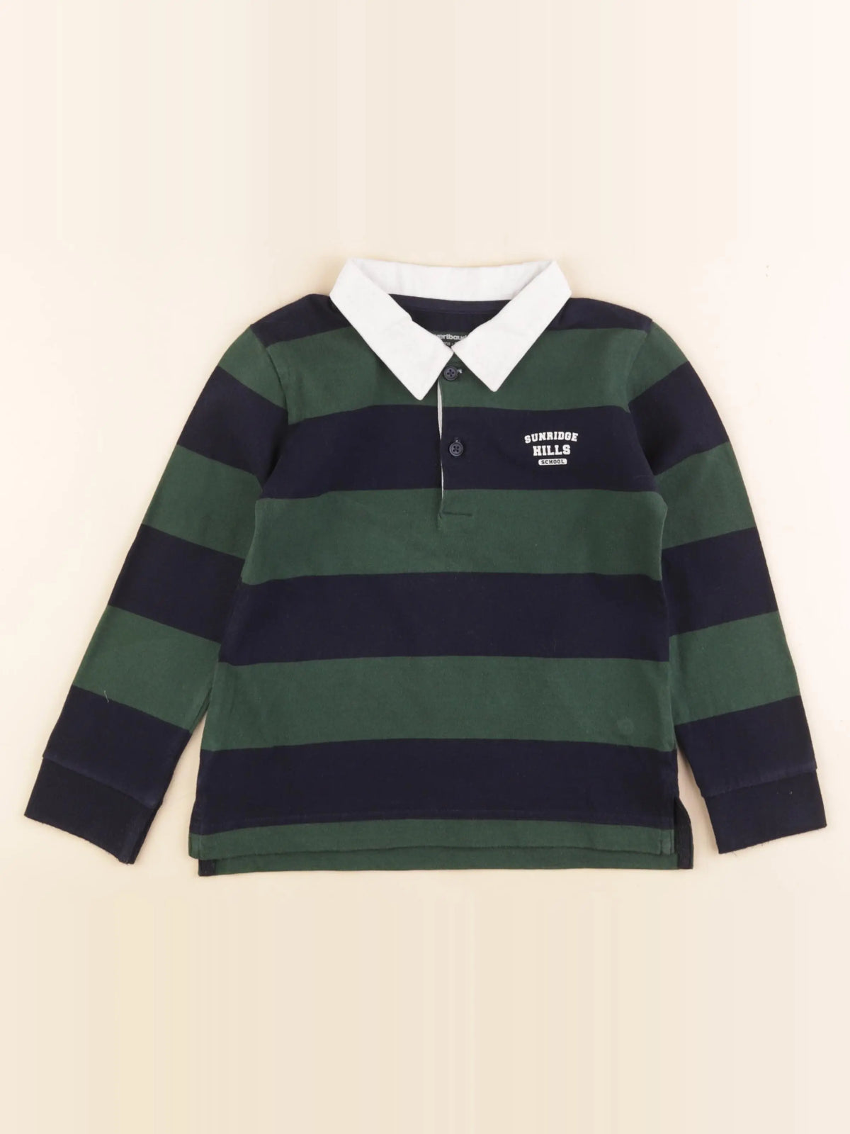 Vertbaudet - polo bleu, vert - 5 ans