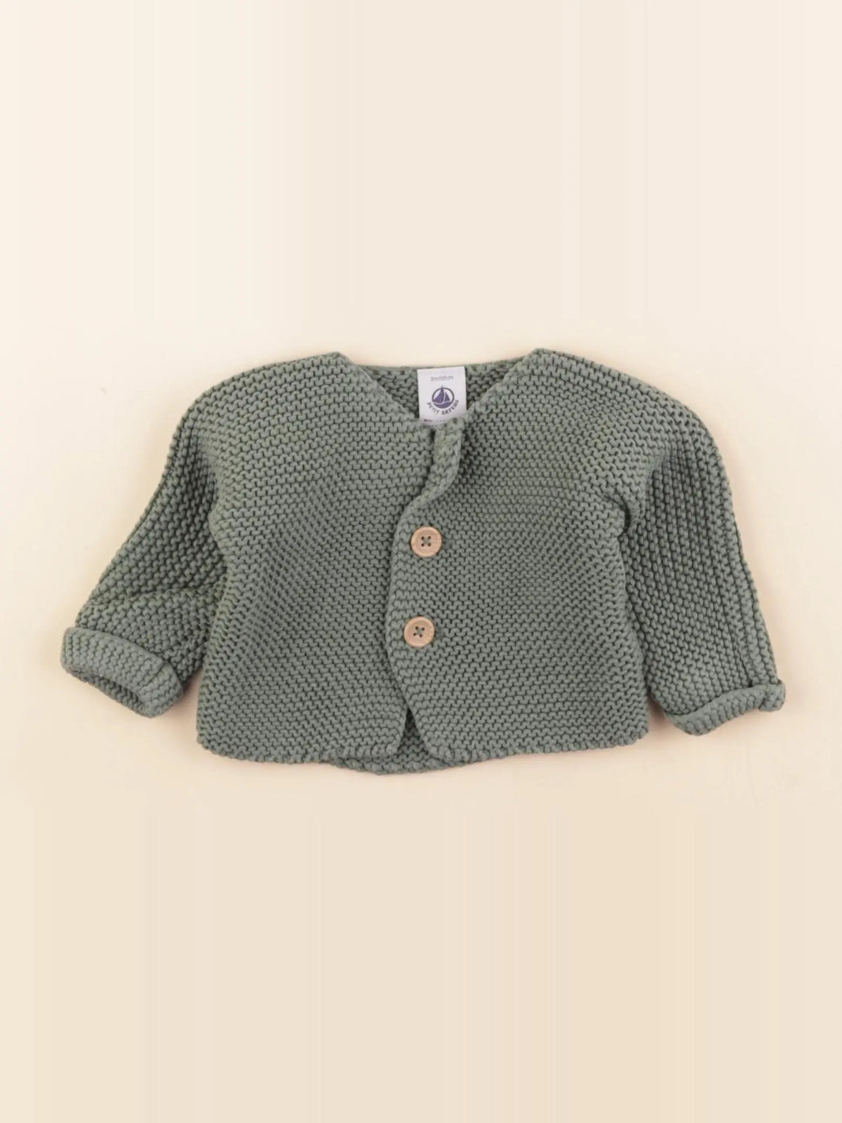 Petit Bateau - gilet vert - 3 mois