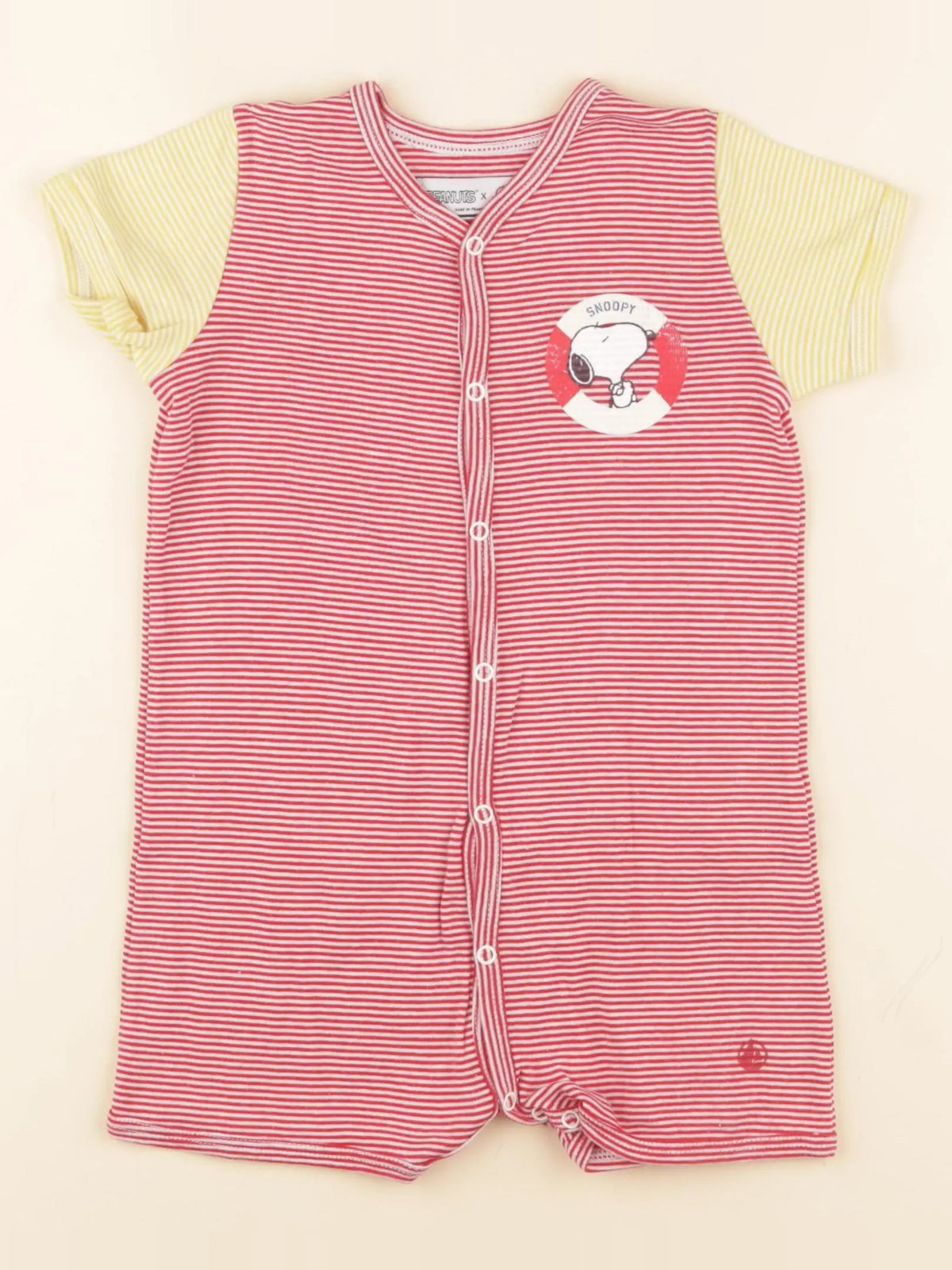 Petit Bateau - pyjama coton rouge, jaune - 18 mois