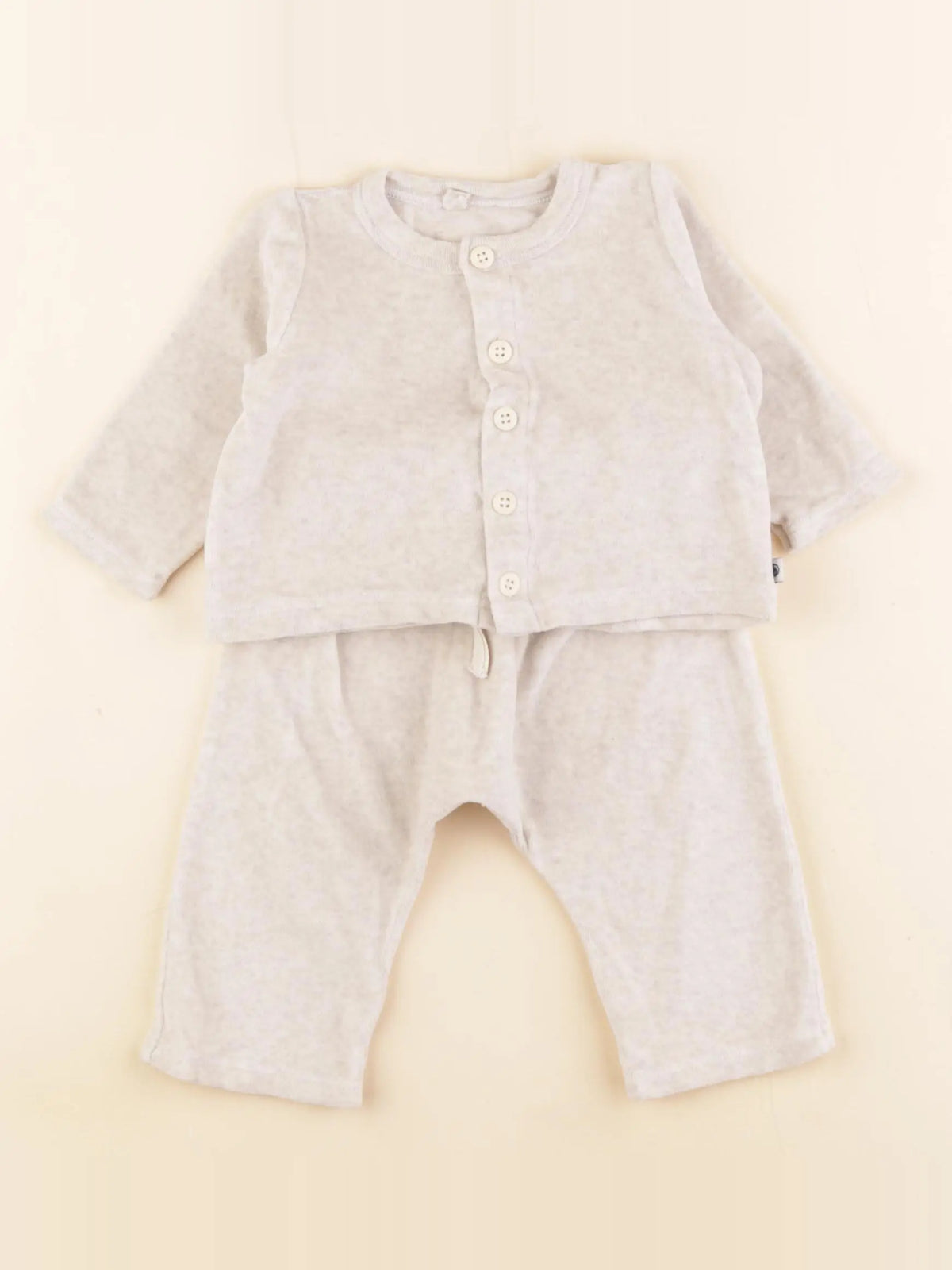 Petit Bateau - ensemble beige - 6 mois