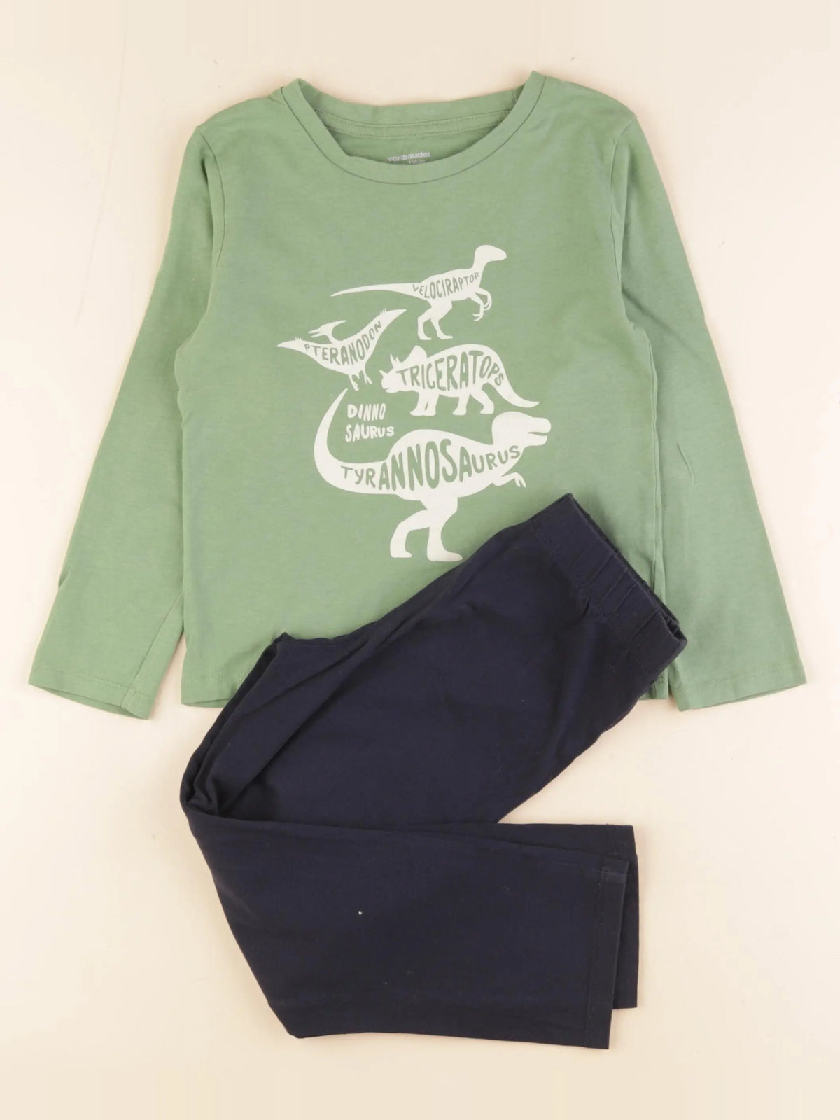 Vertbaudet - pyjama coton bleu, vert - 6 ans