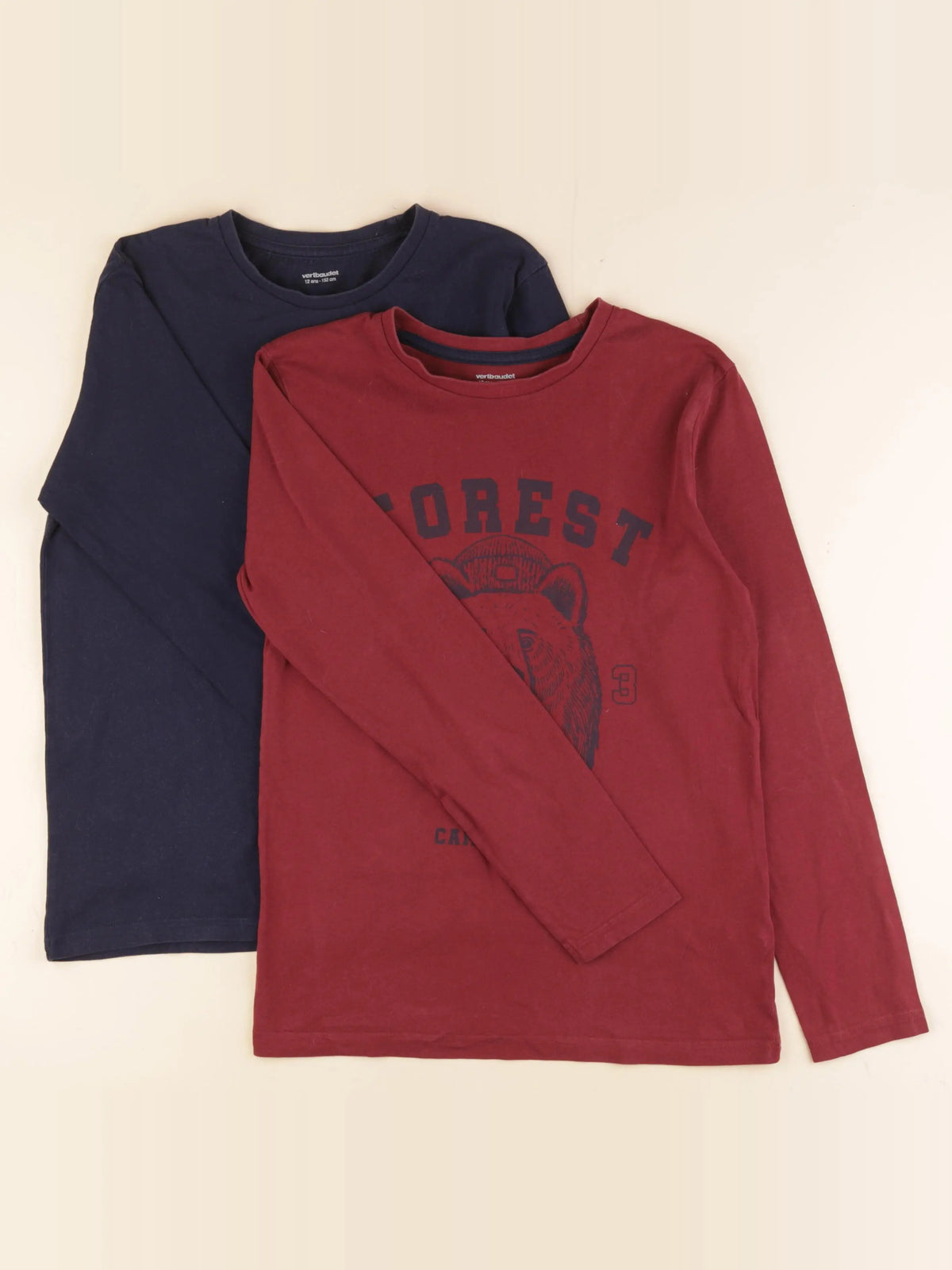 Vertbaudet - lot de 2 tee-shirts bleu, rouge - 12 ans