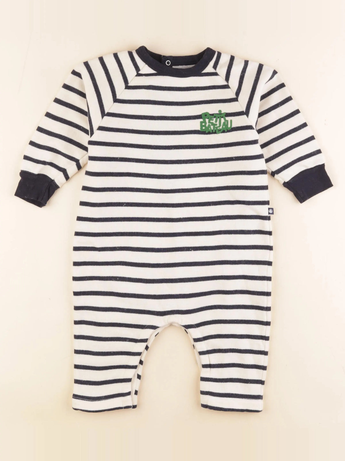 Petit Bateau - combinaison beige, bleu - 18 mois