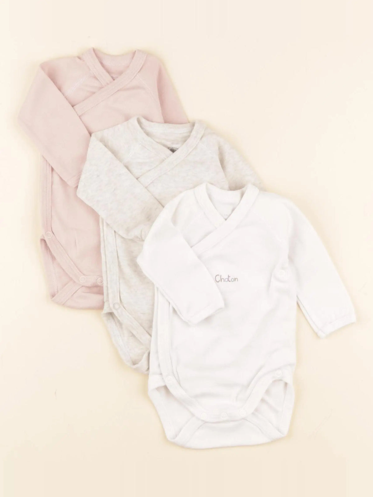 Petit Bateau - lot de 3 bodies en coton multicolore - 1 mois