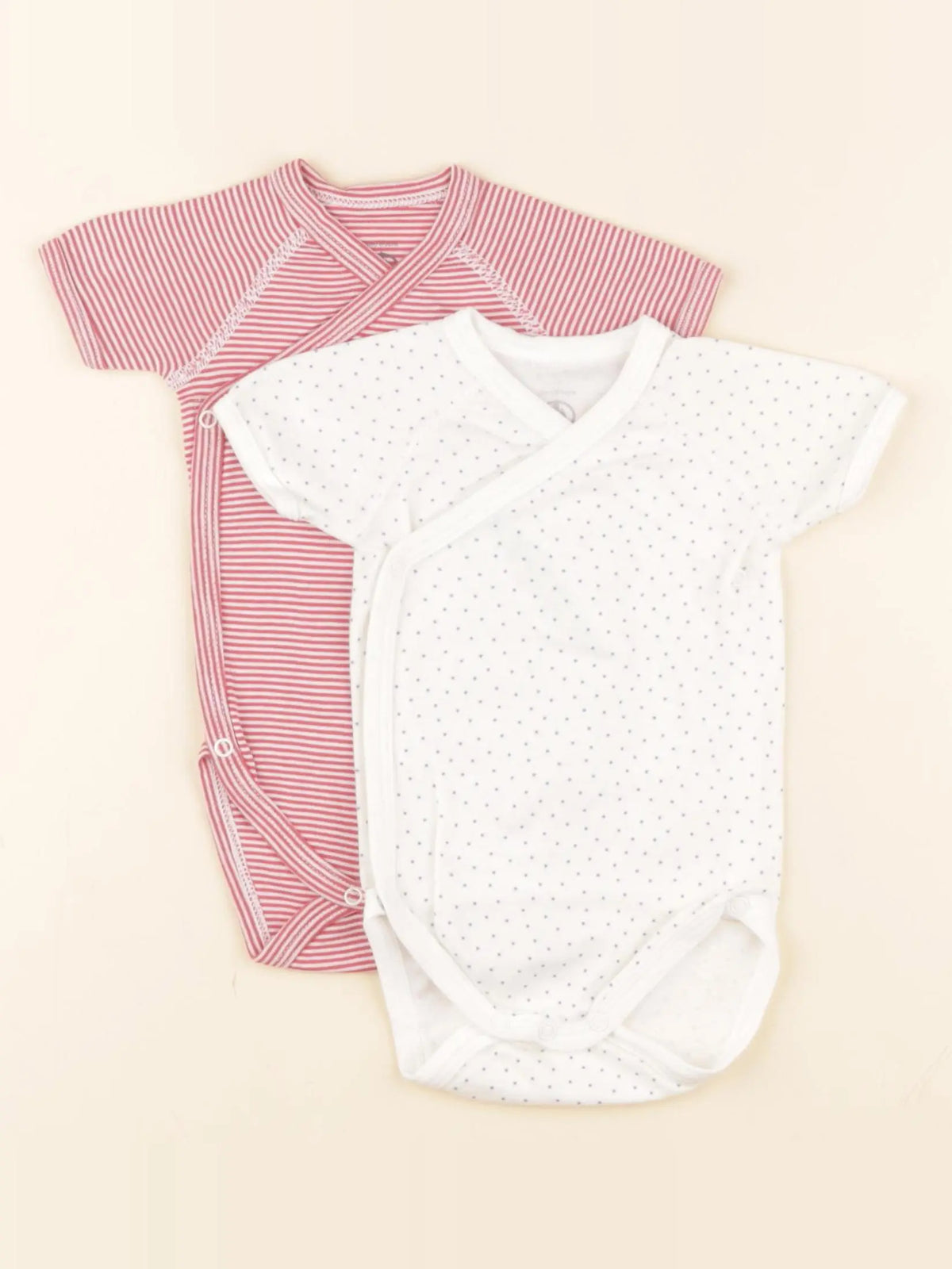 Petit Bateau - lot de 2 bodies en coton bleu, rouge - 3 mois