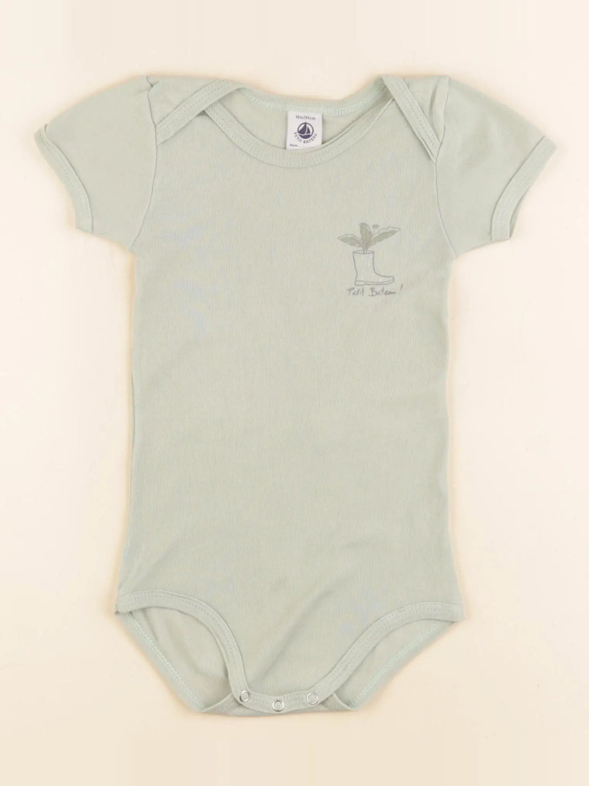 Petit Bateau - body vert - 18 mois