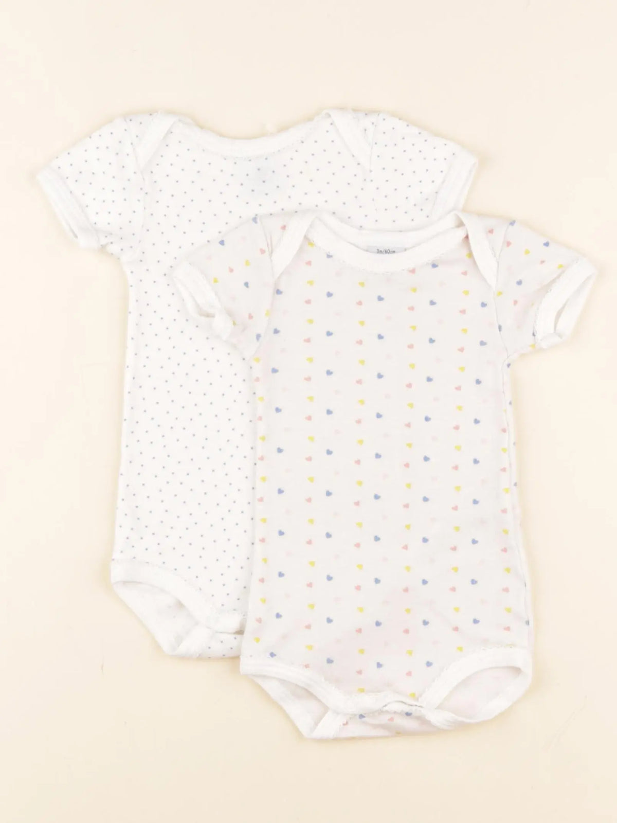 Petit Bateau - lot de 2 bodies en coton multicolore - 3 mois