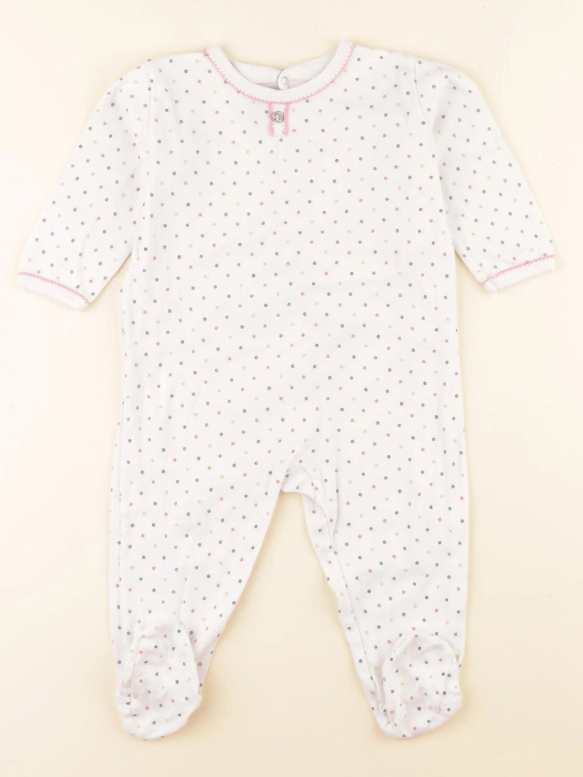 Petit Bateau - pyjama coton blanc, multicolore - 12 mois