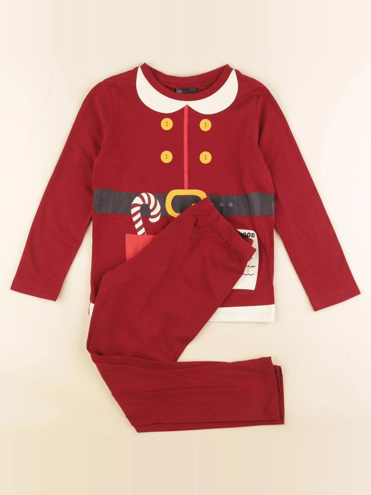 H&M - pyjama coton rouge - 4/6 ans