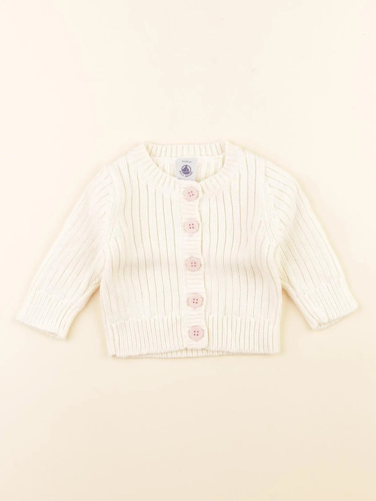 Petit Bateau - gilet beige - 3 mois
