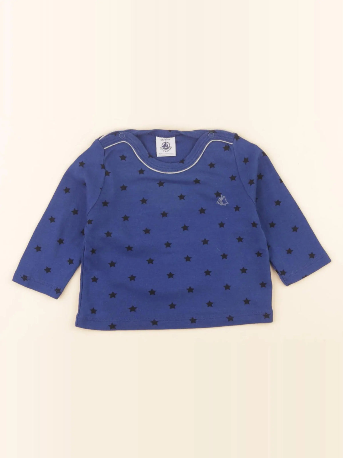 Petit Bateau - maillot de corps bleu - 6 mois