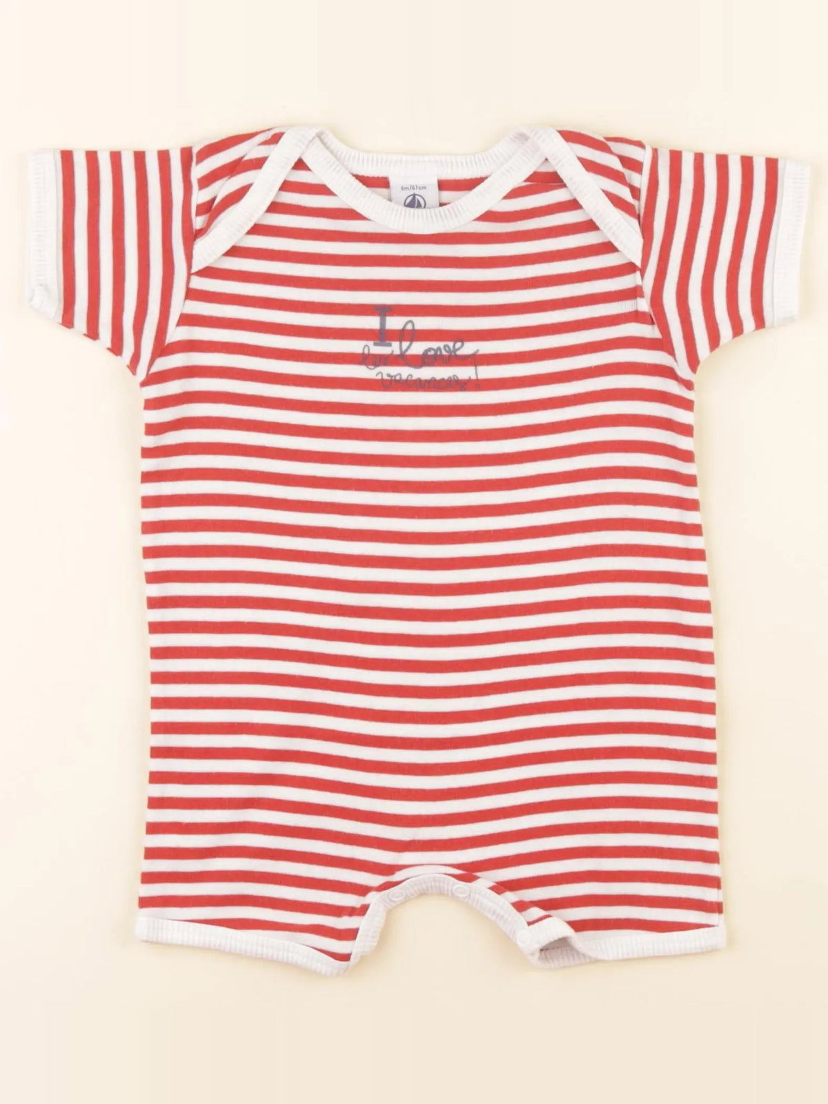 Petit Bateau - combinaison blanc, rouge - 6 mois