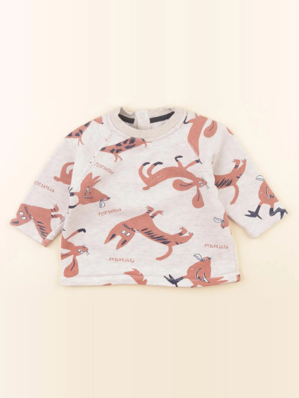 Petit Bateau - sweat gris - 6 mois