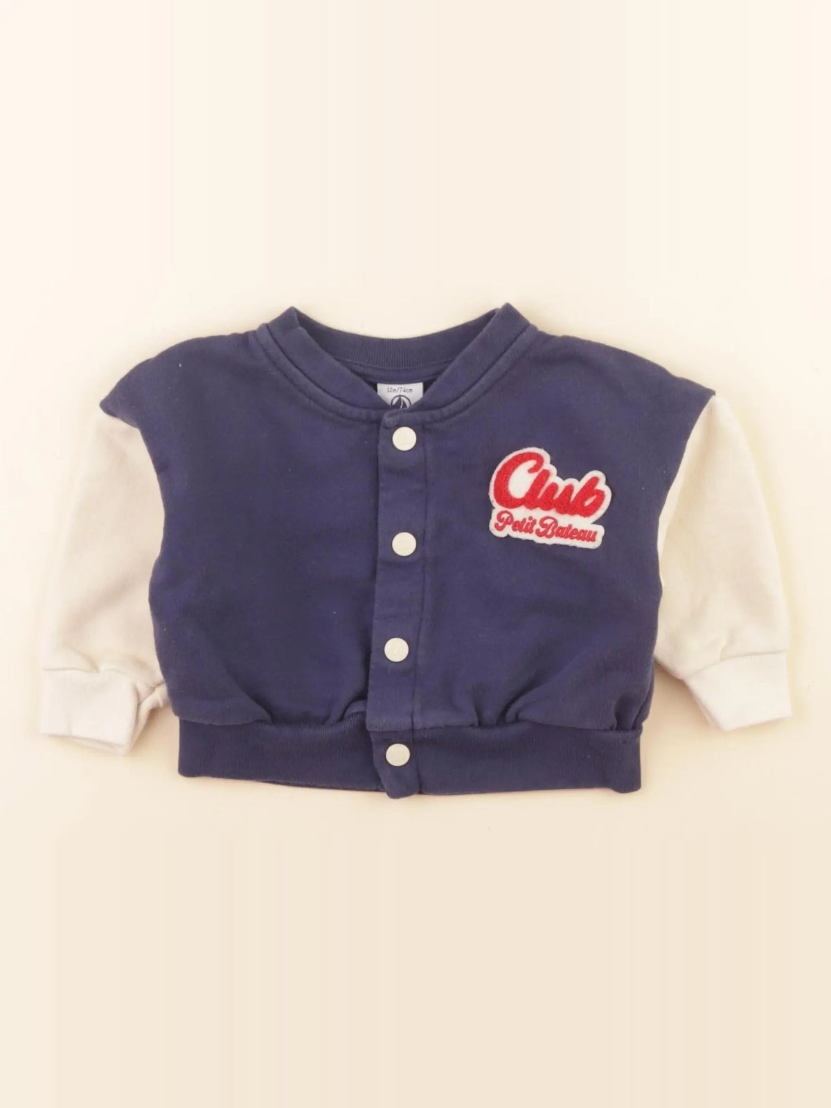 Petit Bateau - veste bleu, beige - 12 mois