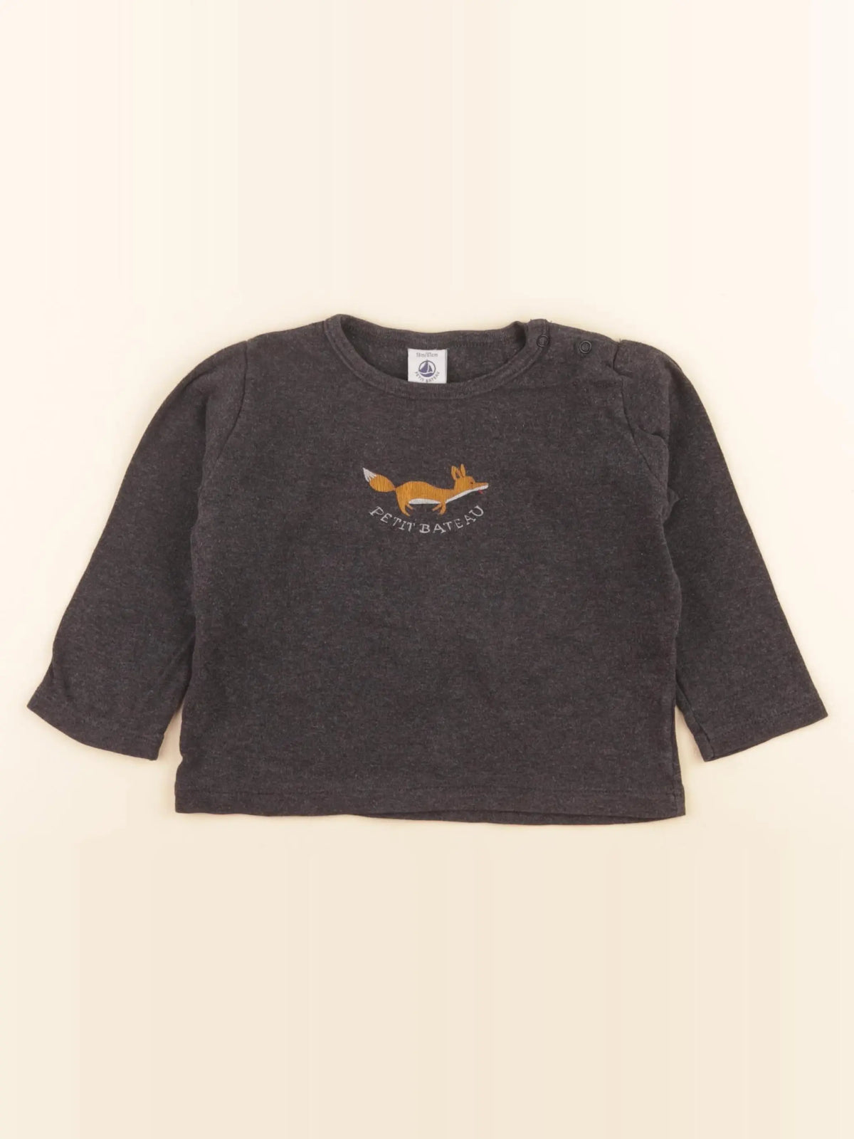 Petit Bateau - tee-shirt gris - 18 mois