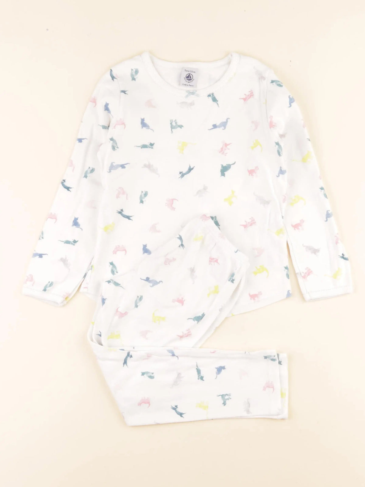 Petit Bateau - pyjama coton blanc, multicolore - 5 ans