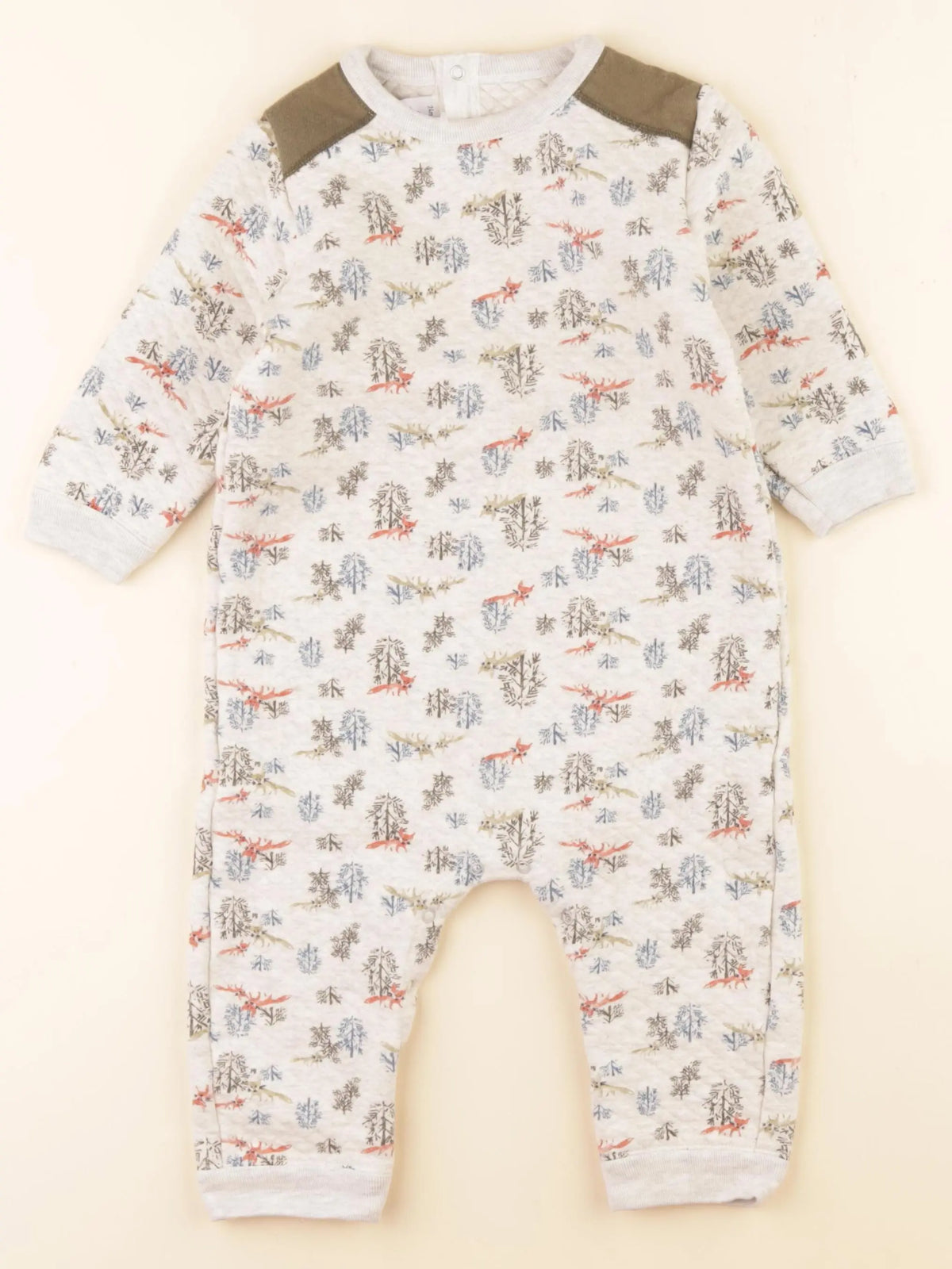 Petit Bateau - combinaison beige, vert - 2 ans