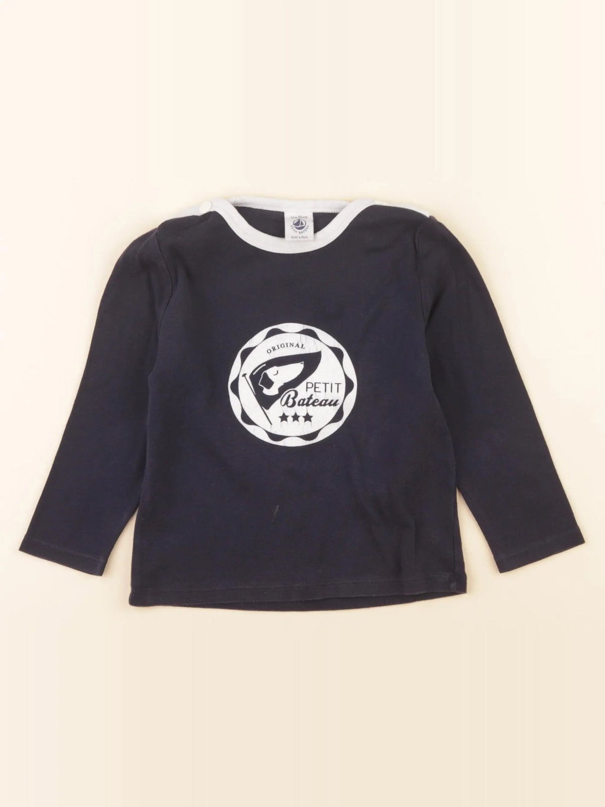 Petit Bateau - tee-shirt bleu - 2 ans