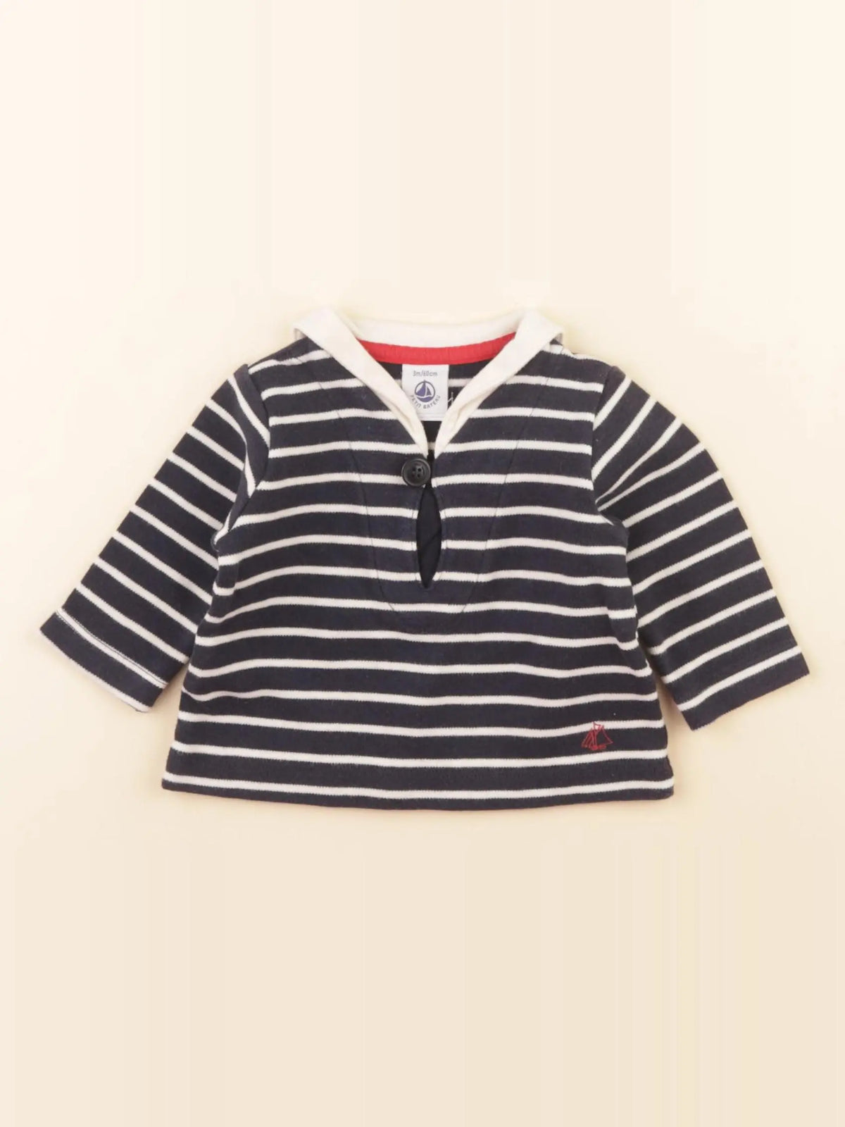 Petit Bateau - tee-shirt bleu, blanc - 3 mois