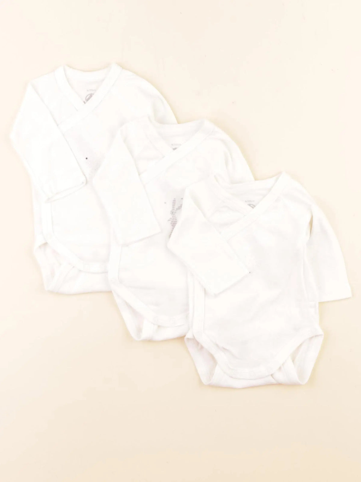 Petit Bateau - lot de 3 bodies en coton blanc - 0 mois