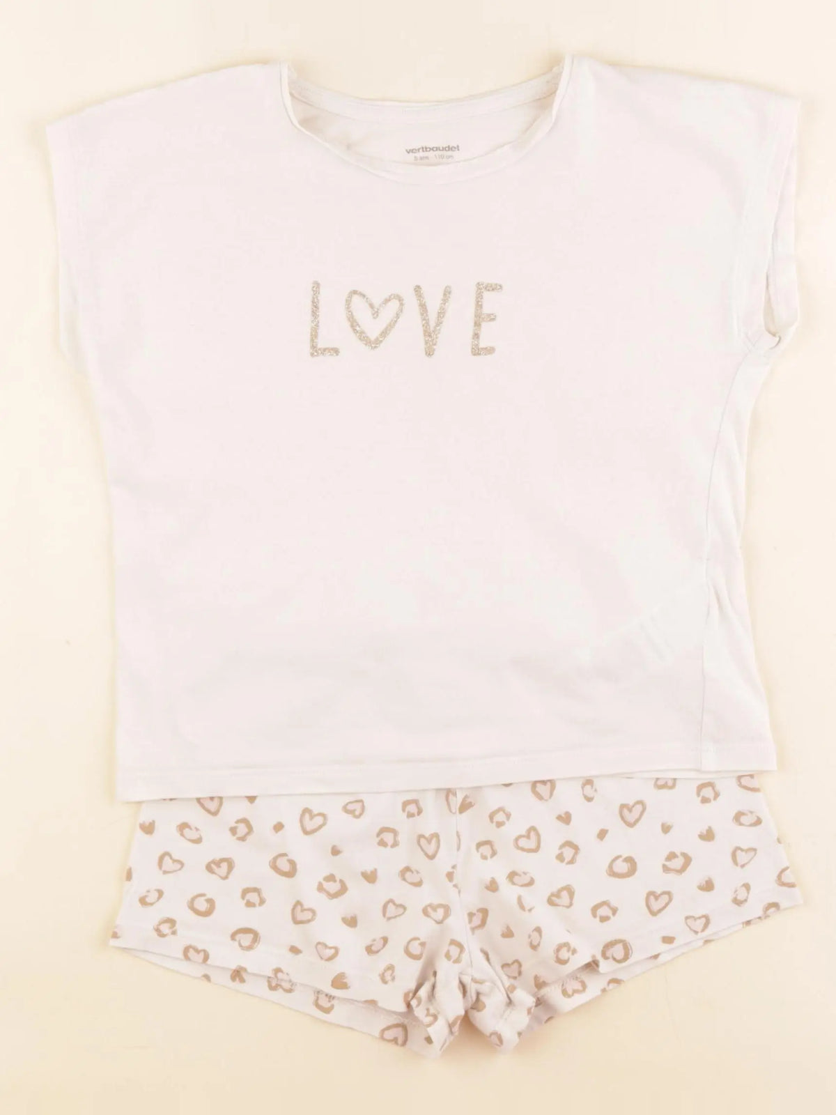 Vertbaudet - pyjama coton beige - 5 ans