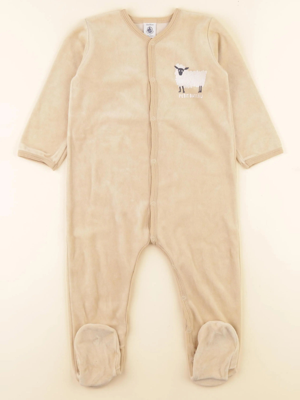 Petit Bateau - pyjama velours marron - 24 mois
