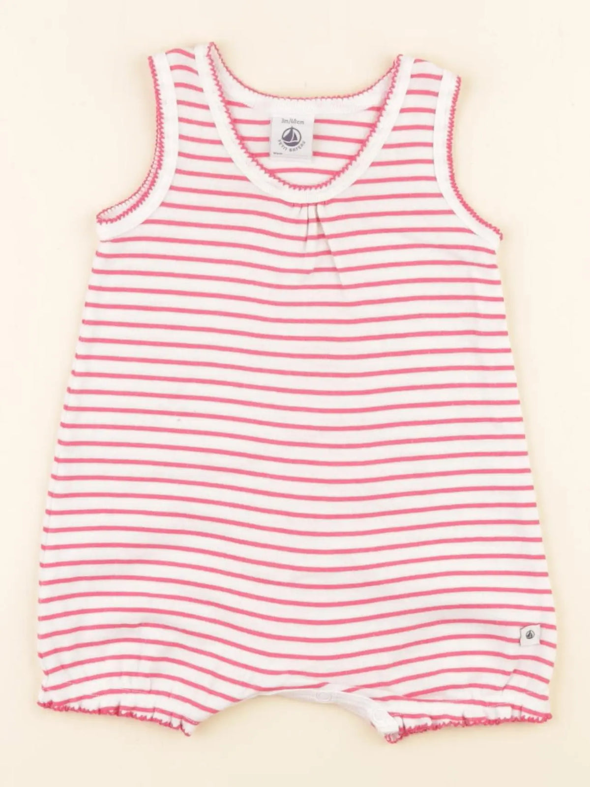 Petit Bateau - pyjama coton rose - 3 mois