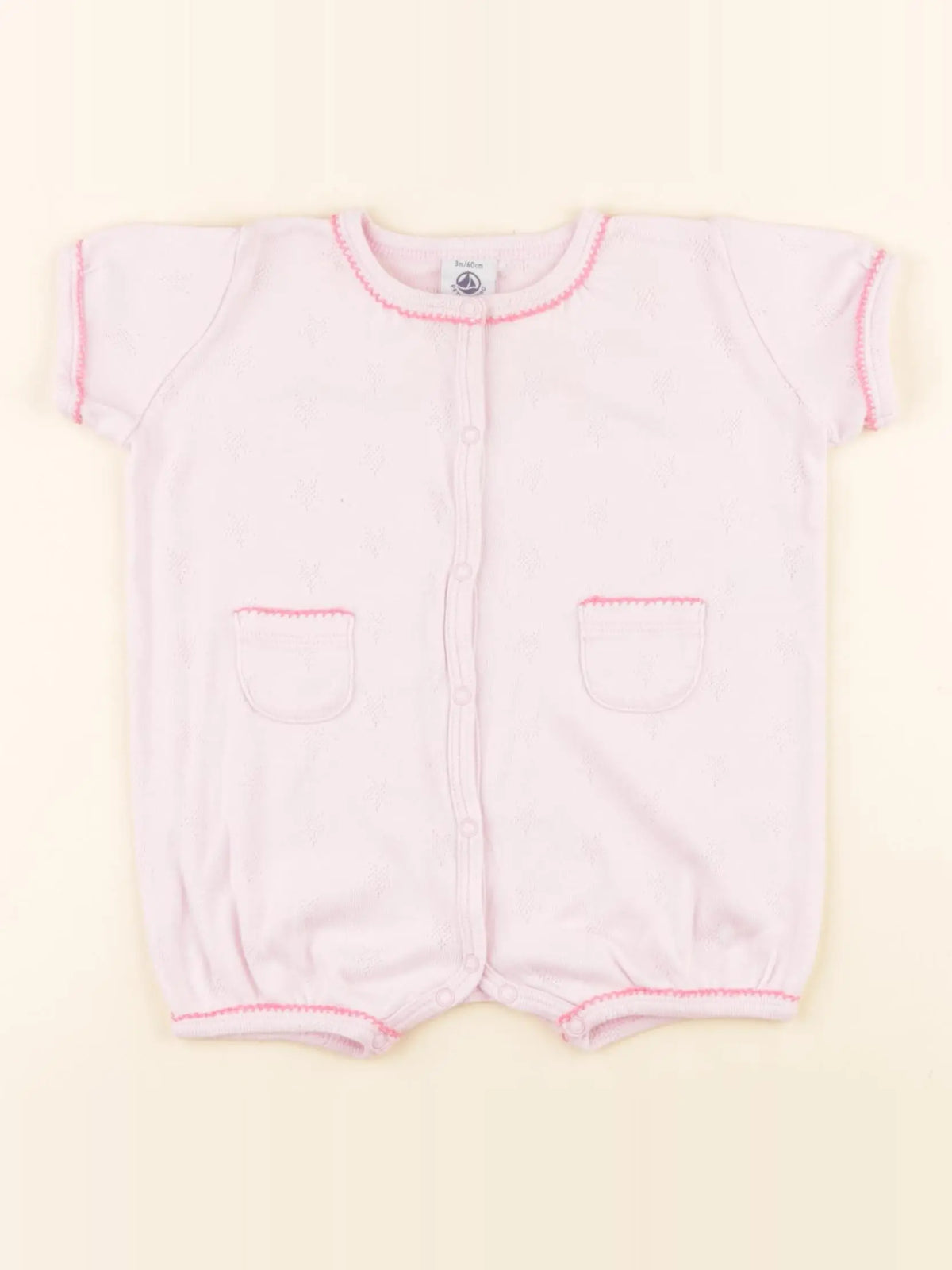 Petit Bateau - pyjama coton rose - 3 mois
