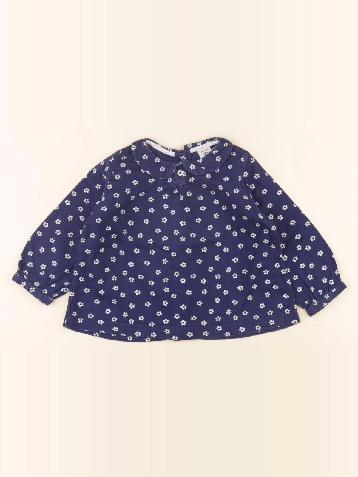 Petit Bateau - blouse bleu - 24 mois