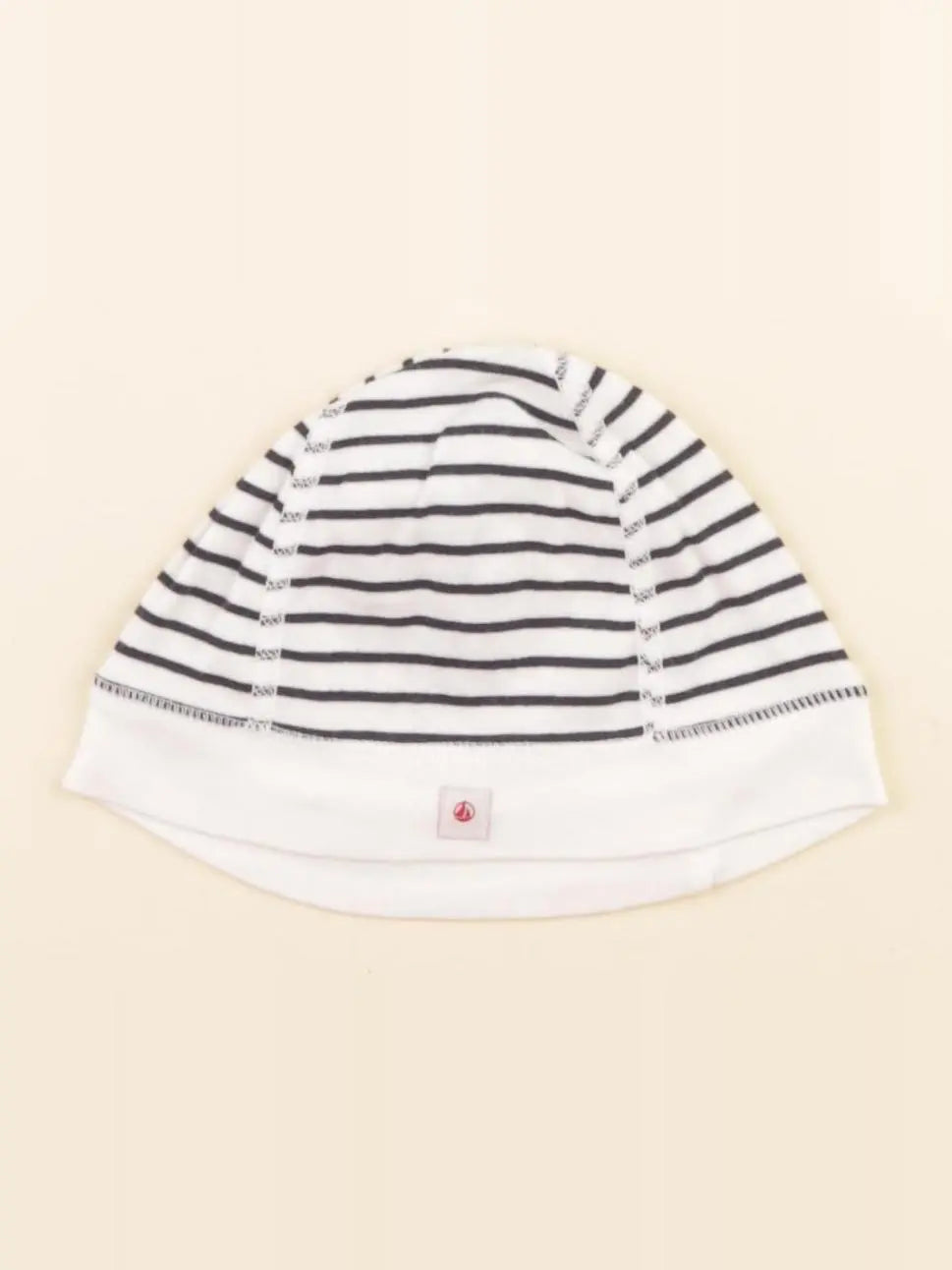Petit Bateau - bonnet blanc, bleu - 12 mois