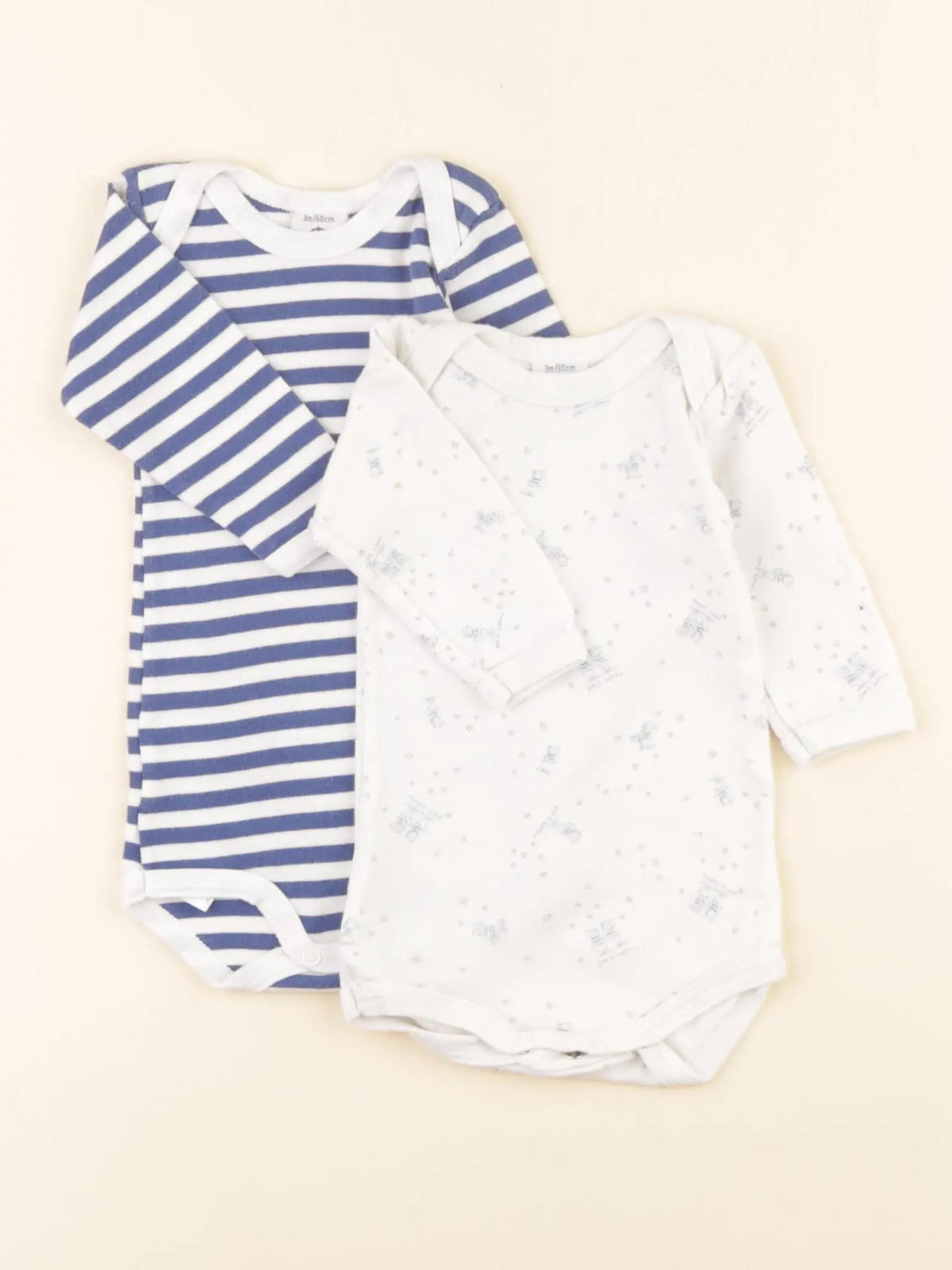Petit Bateau - lot de 2 bodies en coton multicolore - 3 mois