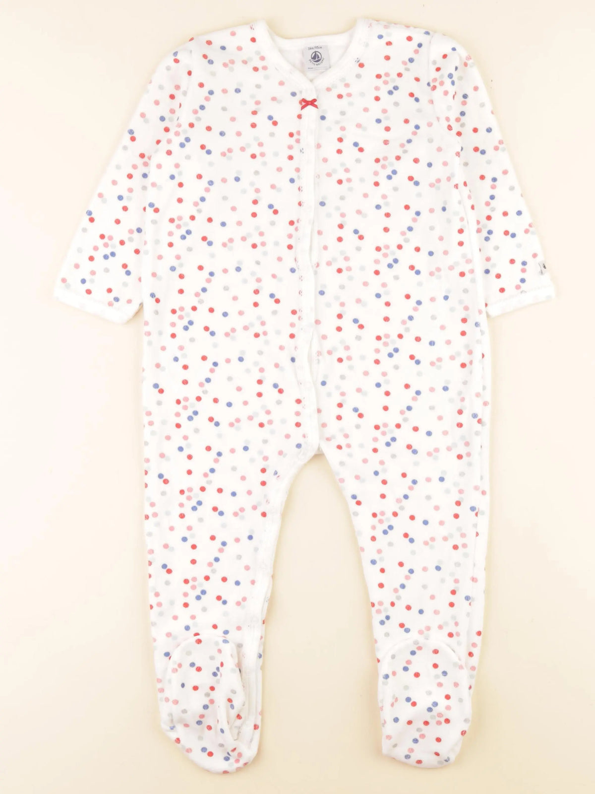 Petit Bateau - pyjama velours multicolore - 36 mois